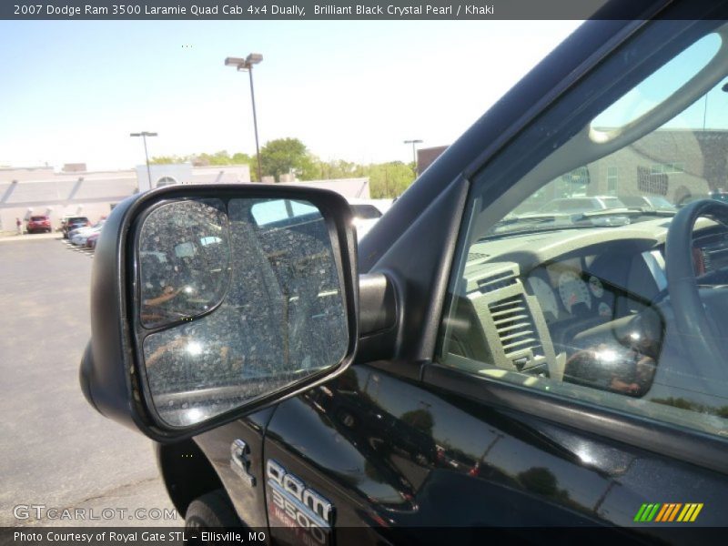 Brilliant Black Crystal Pearl / Khaki 2007 Dodge Ram 3500 Laramie Quad Cab 4x4 Dually