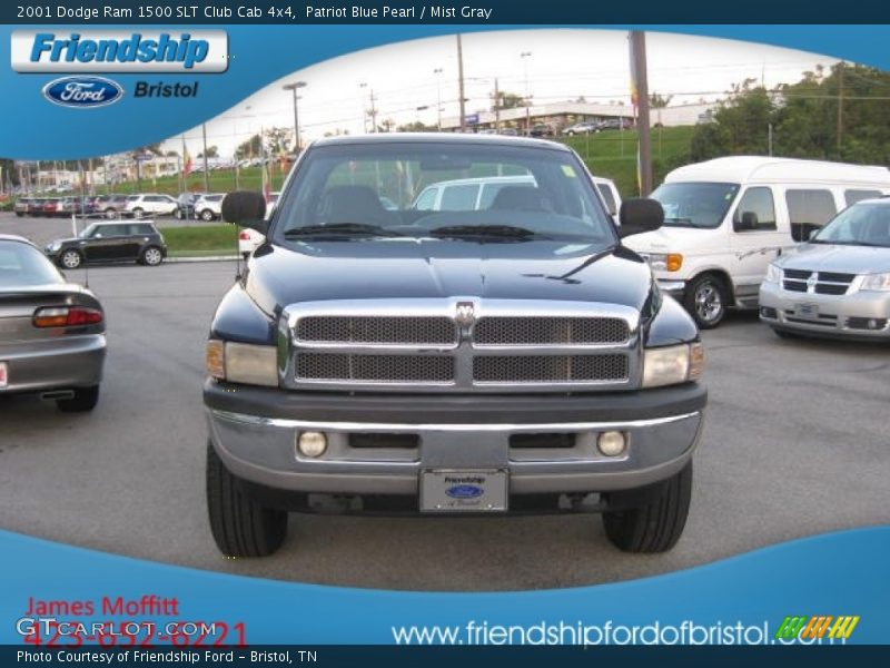 Patriot Blue Pearl / Mist Gray 2001 Dodge Ram 1500 SLT Club Cab 4x4