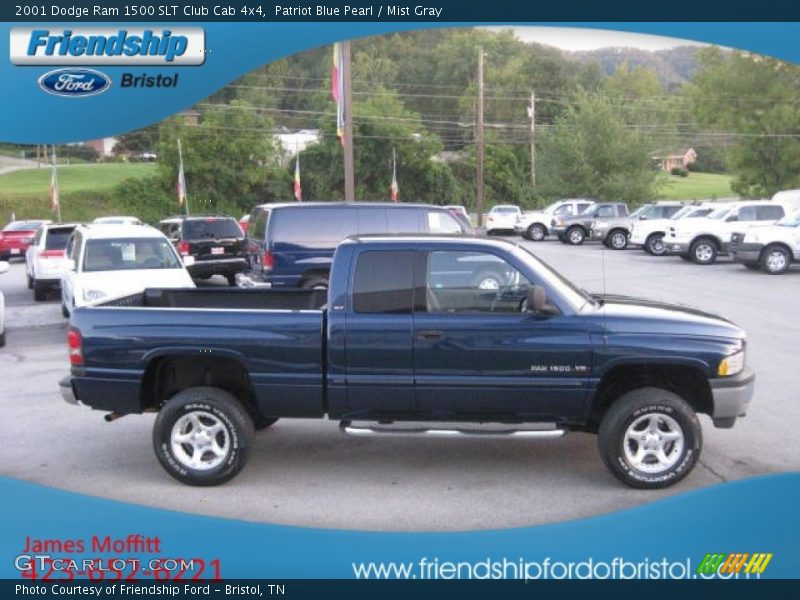 Patriot Blue Pearl / Mist Gray 2001 Dodge Ram 1500 SLT Club Cab 4x4
