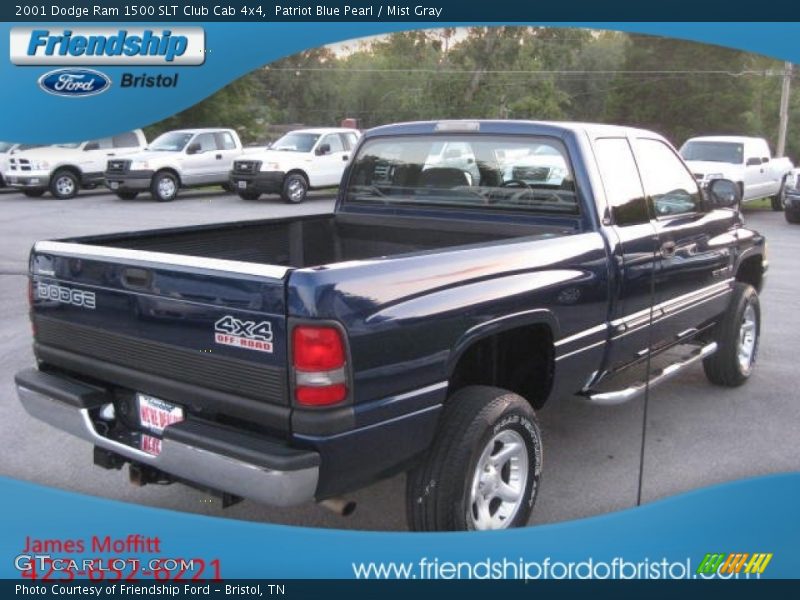 Patriot Blue Pearl / Mist Gray 2001 Dodge Ram 1500 SLT Club Cab 4x4