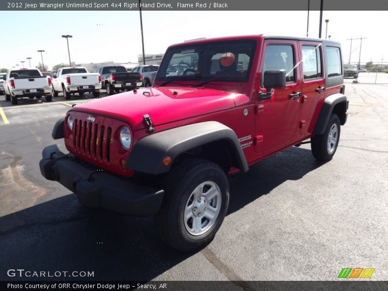 Flame Red / Black 2012 Jeep Wrangler Unlimited Sport 4x4 Right Hand Drive