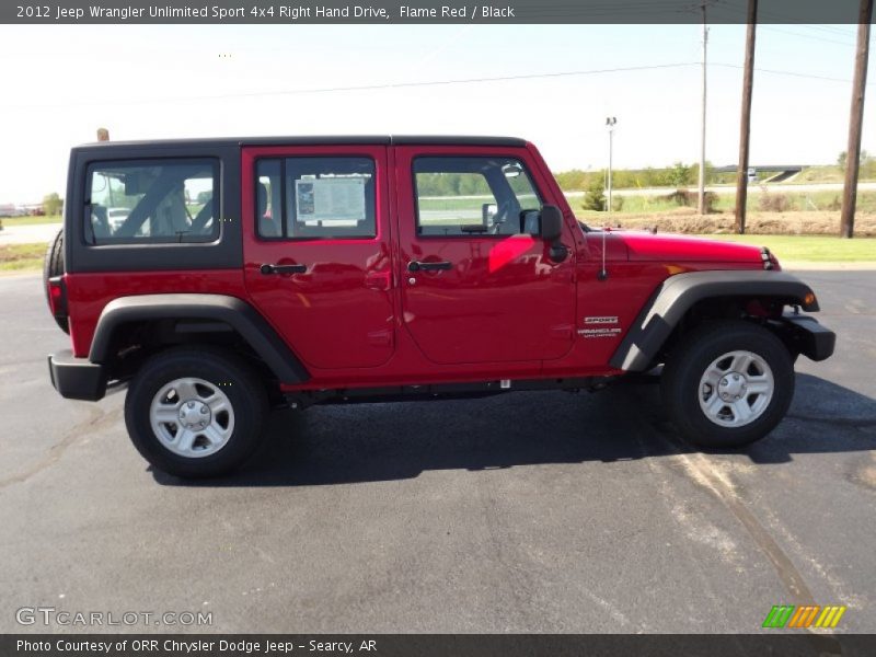 Flame Red / Black 2012 Jeep Wrangler Unlimited Sport 4x4 Right Hand Drive
