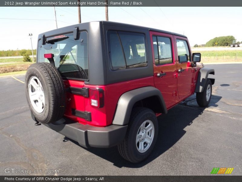 Flame Red / Black 2012 Jeep Wrangler Unlimited Sport 4x4 Right Hand Drive