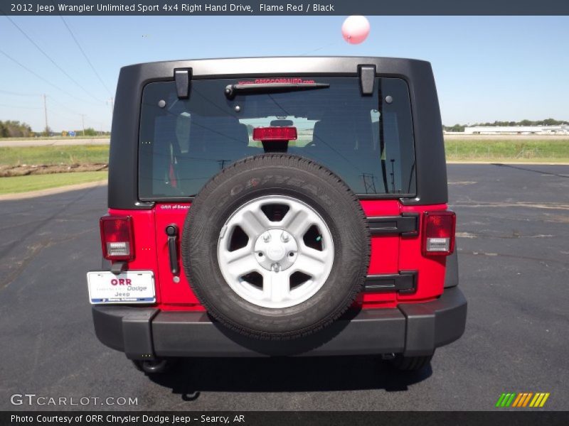 Flame Red / Black 2012 Jeep Wrangler Unlimited Sport 4x4 Right Hand Drive