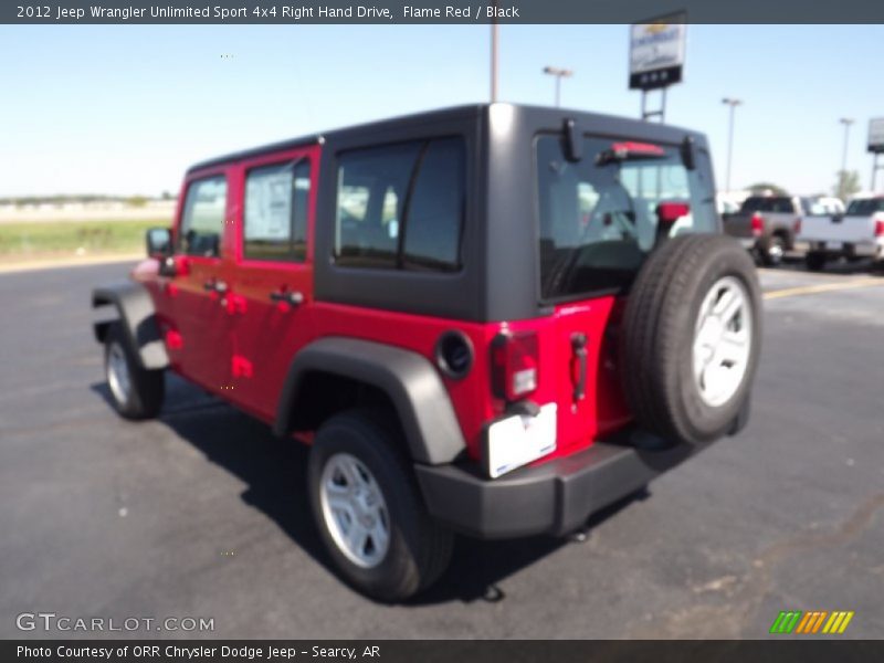 Flame Red / Black 2012 Jeep Wrangler Unlimited Sport 4x4 Right Hand Drive