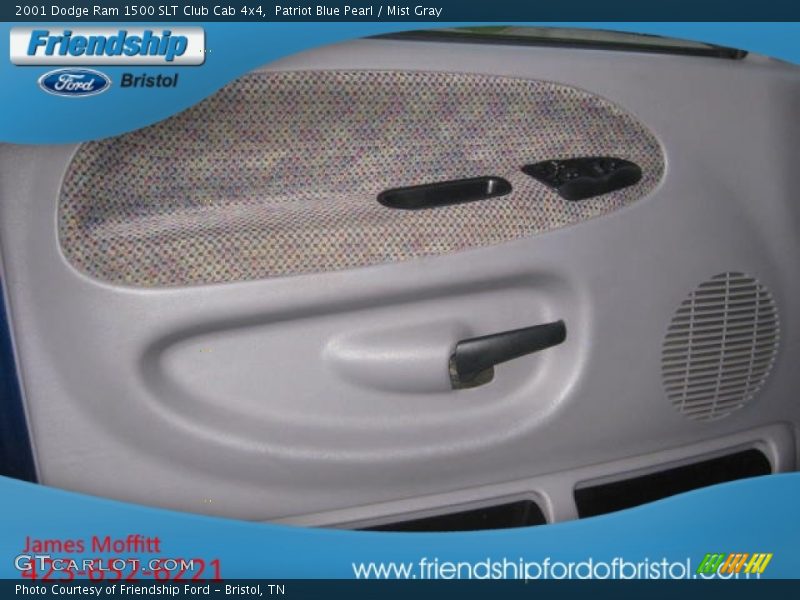 Patriot Blue Pearl / Mist Gray 2001 Dodge Ram 1500 SLT Club Cab 4x4