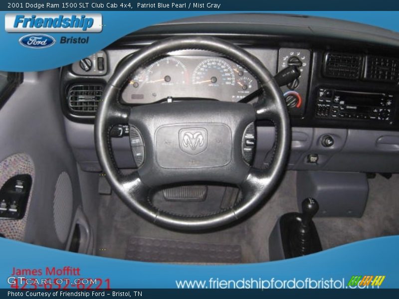 Patriot Blue Pearl / Mist Gray 2001 Dodge Ram 1500 SLT Club Cab 4x4
