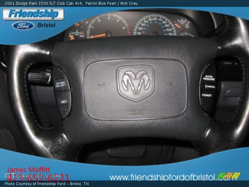 Patriot Blue Pearl / Mist Gray 2001 Dodge Ram 1500 SLT Club Cab 4x4