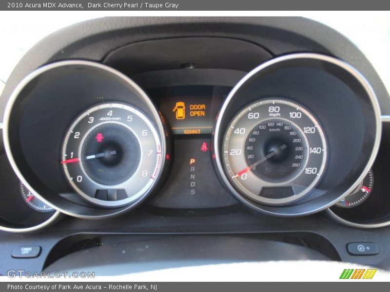 Dark Cherry Pearl / Taupe Gray 2010 Acura MDX Advance