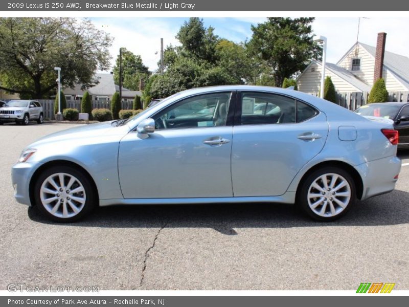 Breakwater Blue Metallic / Light Gray 2009 Lexus IS 250 AWD