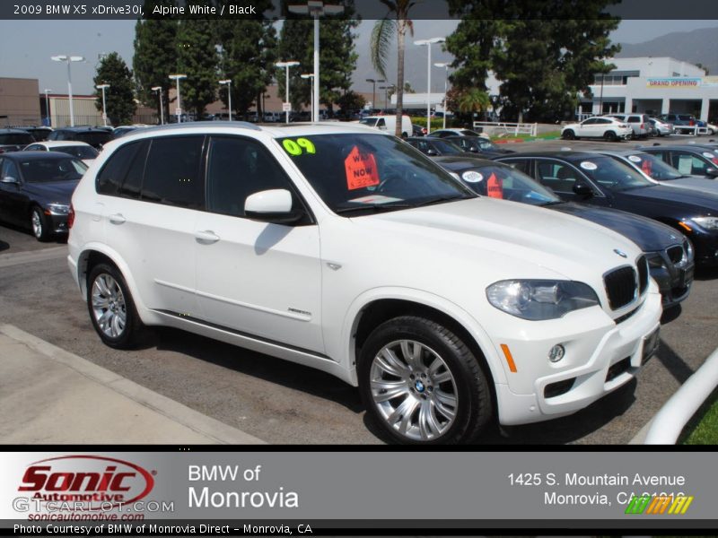 Alpine White / Black 2009 BMW X5 xDrive30i