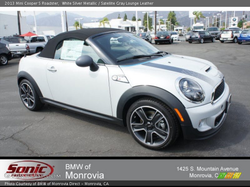 White Silver Metallic / Satellite Gray Lounge Leather 2013 Mini Cooper S Roadster