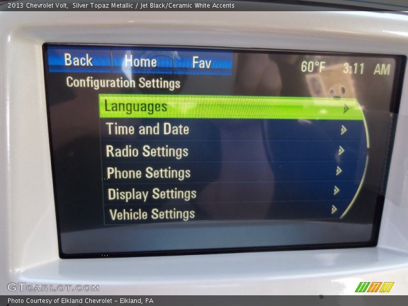 Silver Topaz Metallic / Jet Black/Ceramic White Accents 2013 Chevrolet Volt