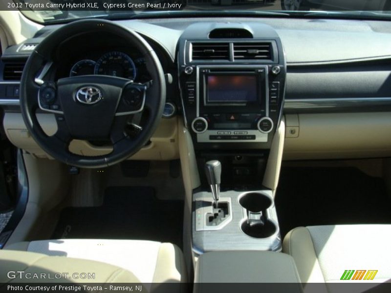 Cypress Green Pearl / Ivory 2012 Toyota Camry Hybrid XLE