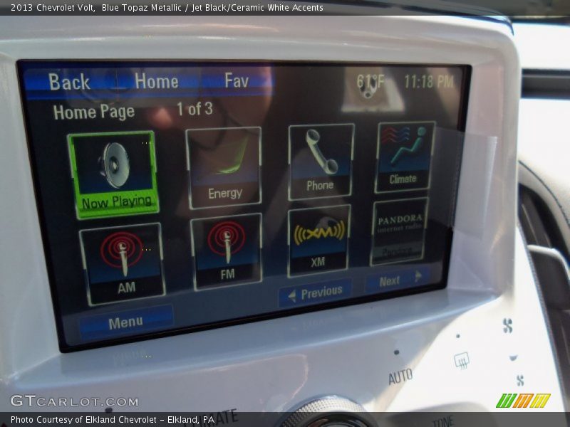 Blue Topaz Metallic / Jet Black/Ceramic White Accents 2013 Chevrolet Volt