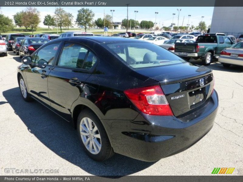 Crystal Black Pearl / Gray 2012 Honda Civic EX-L Sedan