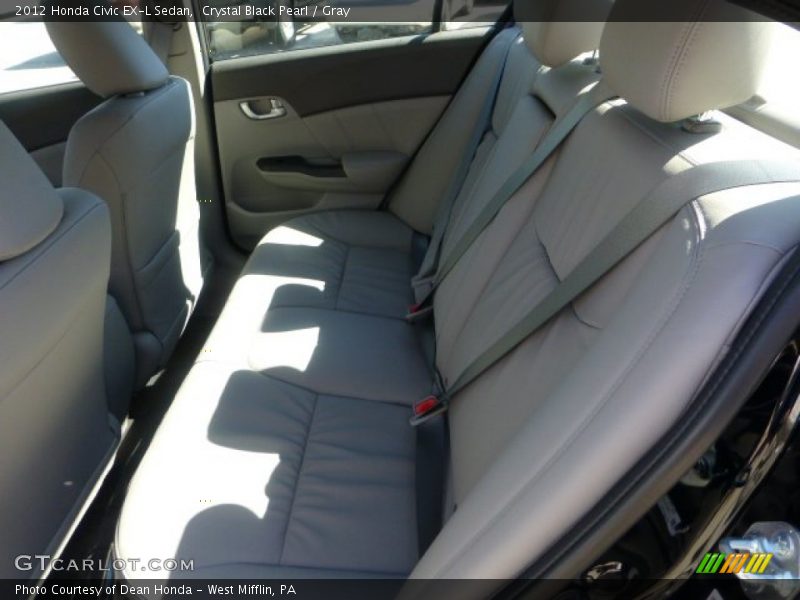 Crystal Black Pearl / Gray 2012 Honda Civic EX-L Sedan