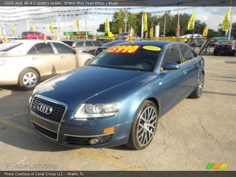 Stratos Blue Pearl Effect / Beige 2005 Audi A6 4.2 quattro Sedan