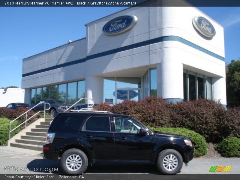 Black / Greystone/Stone Alcantara 2010 Mercury Mariner V6 Premier 4WD