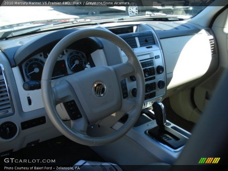 Black / Greystone/Stone Alcantara 2010 Mercury Mariner V6 Premier 4WD