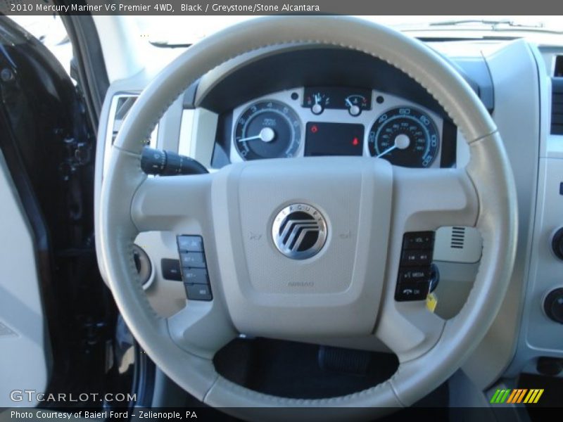 Black / Greystone/Stone Alcantara 2010 Mercury Mariner V6 Premier 4WD