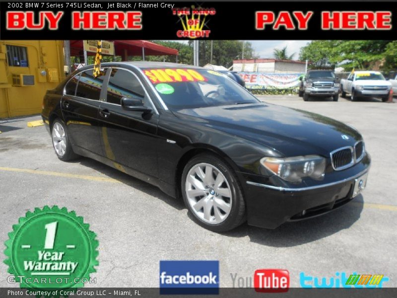Jet Black / Flannel Grey 2002 BMW 7 Series 745Li Sedan