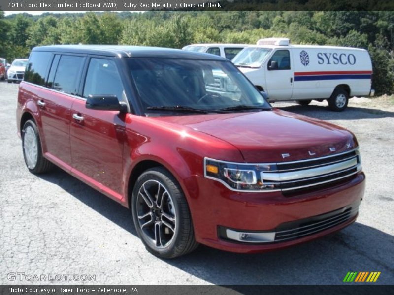 Ruby Red Metallic / Charcoal Black 2013 Ford Flex Limited EcoBoost AWD