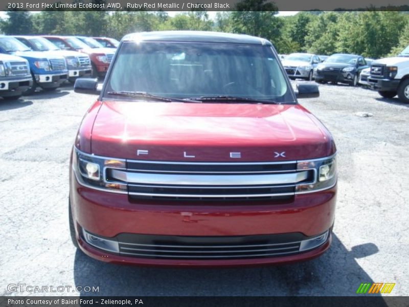 Ruby Red Metallic / Charcoal Black 2013 Ford Flex Limited EcoBoost AWD