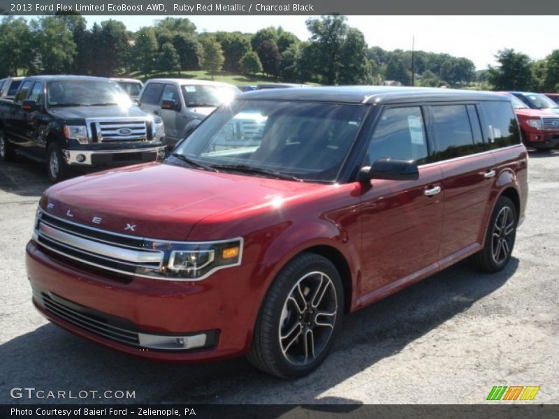 Ruby Red Metallic / Charcoal Black 2013 Ford Flex Limited EcoBoost AWD