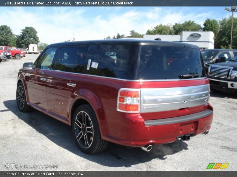 Ruby Red Metallic / Charcoal Black 2013 Ford Flex Limited EcoBoost AWD