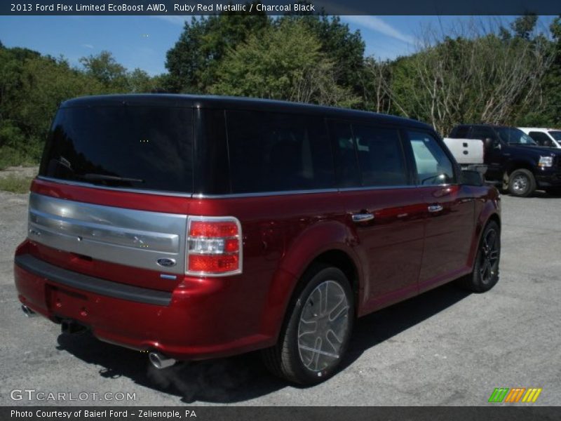 Ruby Red Metallic / Charcoal Black 2013 Ford Flex Limited EcoBoost AWD