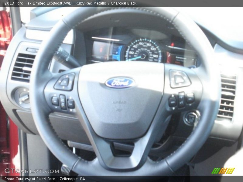 Ruby Red Metallic / Charcoal Black 2013 Ford Flex Limited EcoBoost AWD