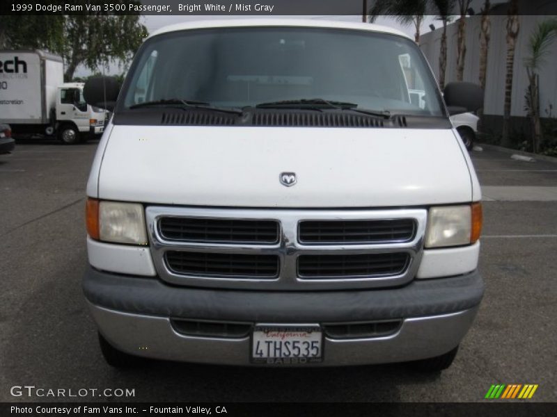 Bright White / Mist Gray 1999 Dodge Ram Van 3500 Passenger