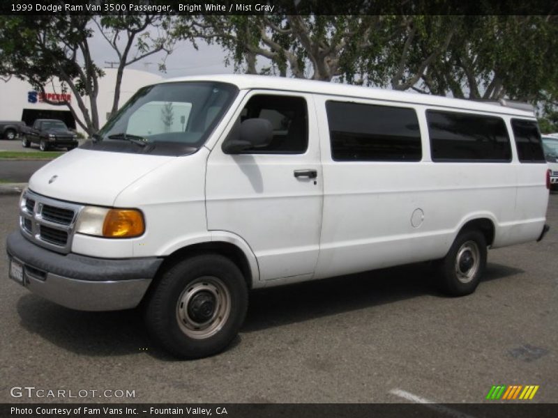 Bright White / Mist Gray 1999 Dodge Ram Van 3500 Passenger
