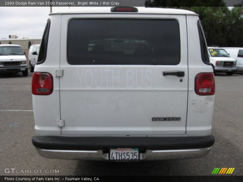 Bright White / Mist Gray 1999 Dodge Ram Van 3500 Passenger
