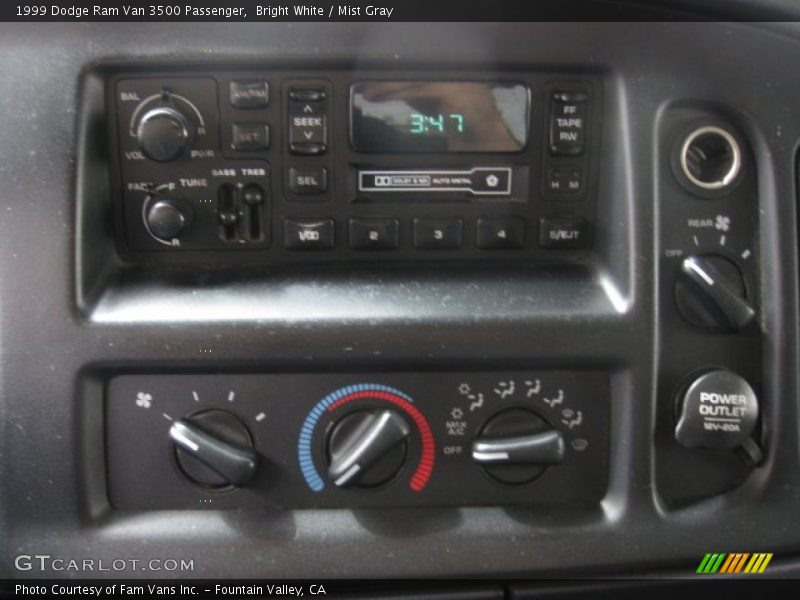 Bright White / Mist Gray 1999 Dodge Ram Van 3500 Passenger