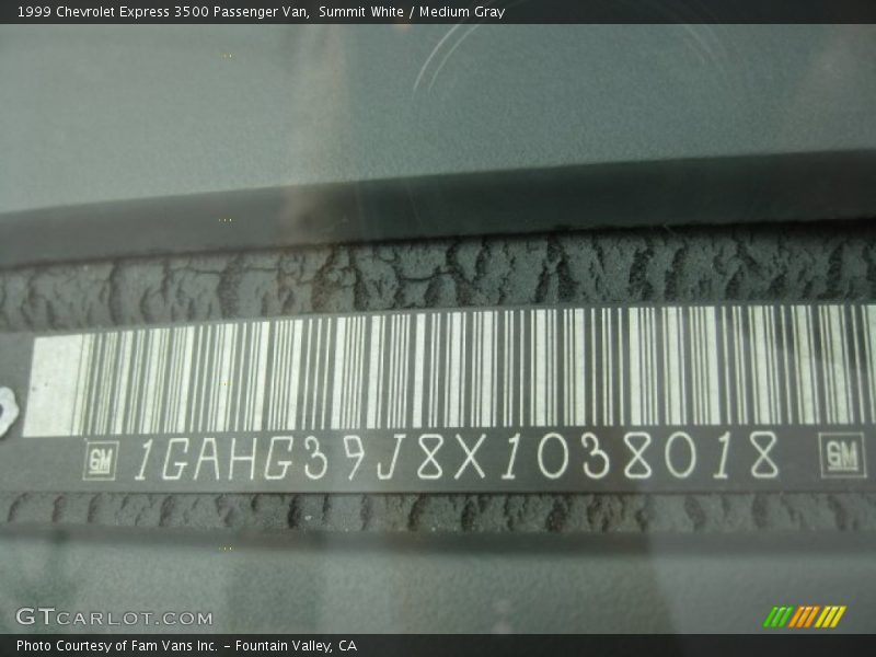Summit White / Medium Gray 1999 Chevrolet Express 3500 Passenger Van