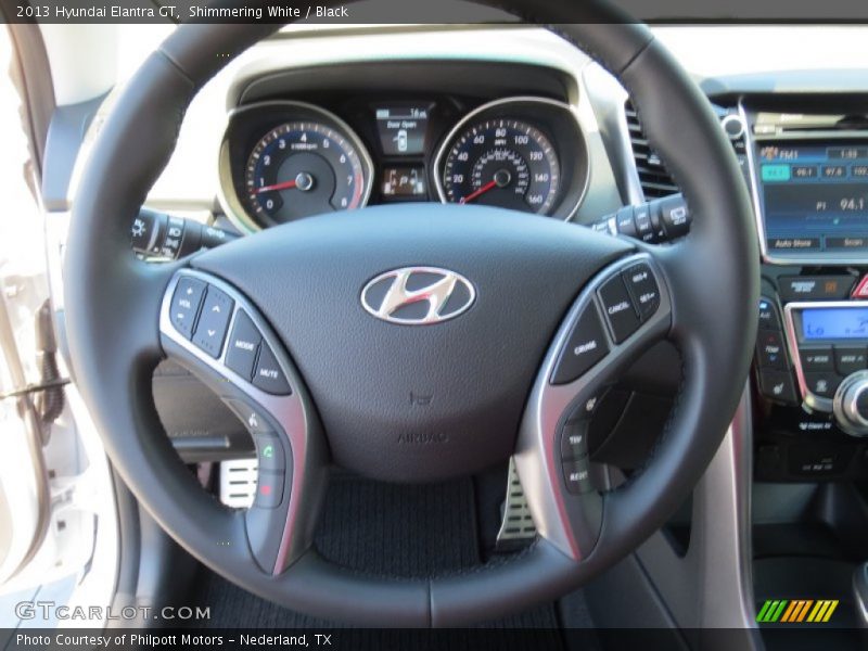 Shimmering White / Black 2013 Hyundai Elantra GT