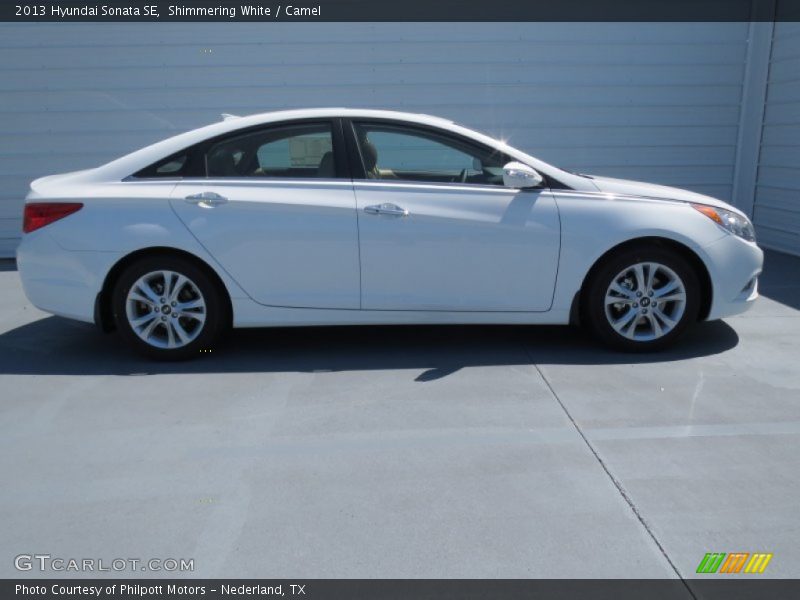 Shimmering White / Camel 2013 Hyundai Sonata SE