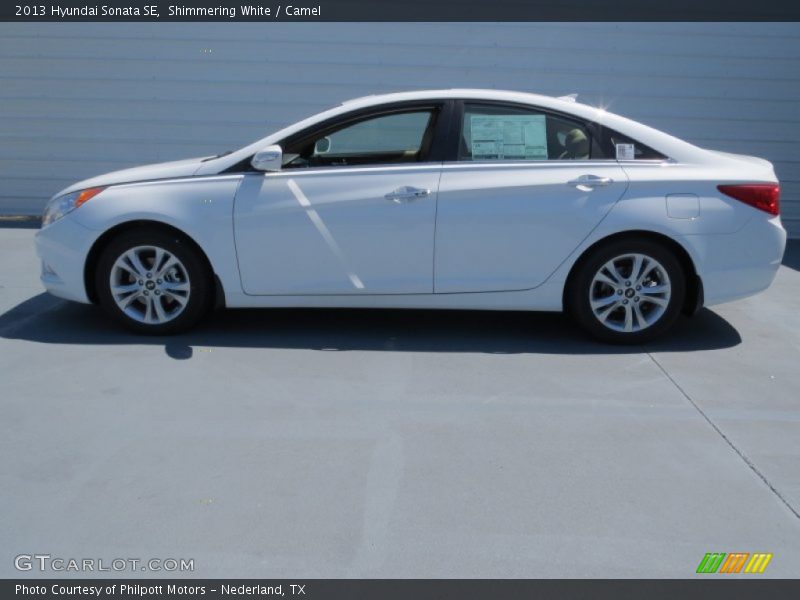 Shimmering White / Camel 2013 Hyundai Sonata SE