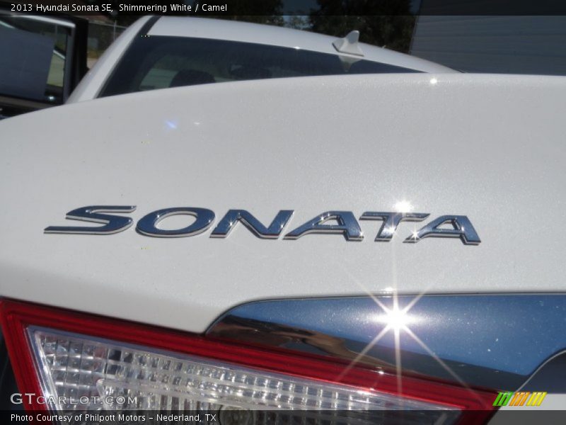 Shimmering White / Camel 2013 Hyundai Sonata SE