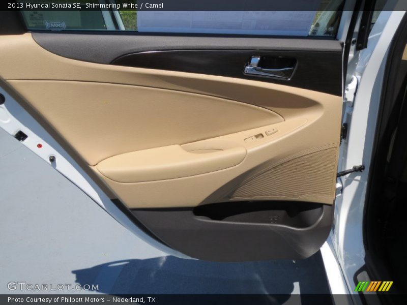 Shimmering White / Camel 2013 Hyundai Sonata SE