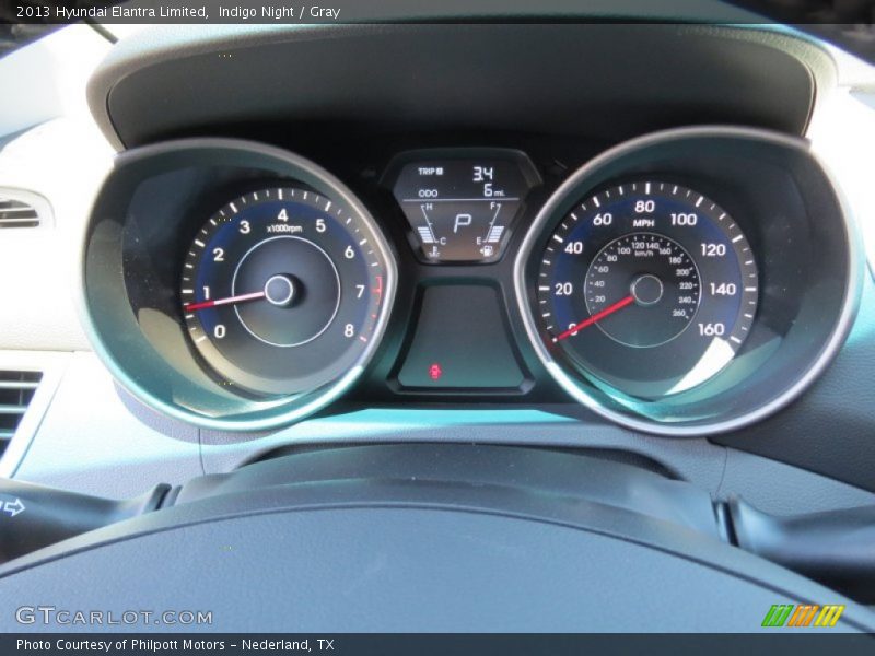 Indigo Night / Gray 2013 Hyundai Elantra Limited