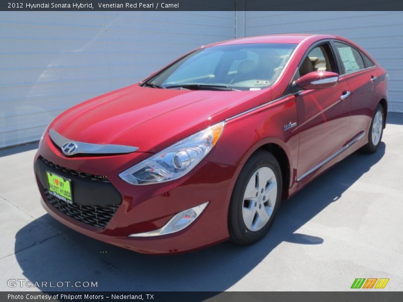 Venetian Red Pearl / Camel 2012 Hyundai Sonata Hybrid