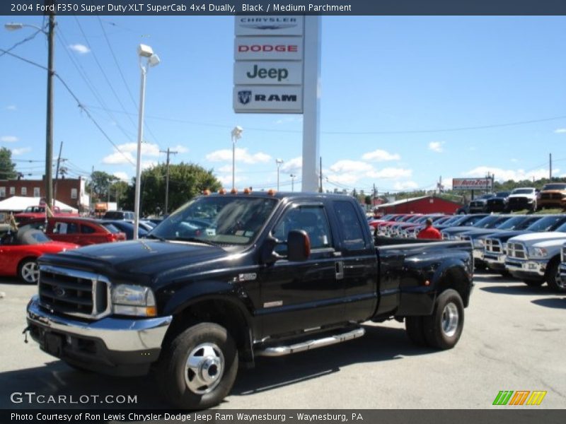 Black / Medium Parchment 2004 Ford F350 Super Duty XLT SuperCab 4x4 Dually