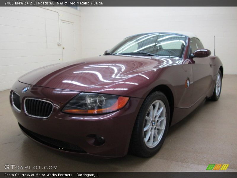 Merlot Red Metallic / Beige 2003 BMW Z4 2.5i Roadster