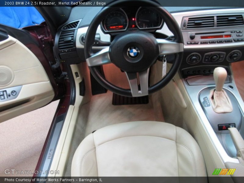 Merlot Red Metallic / Beige 2003 BMW Z4 2.5i Roadster