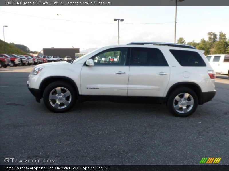 White Diamond Metallic / Titanium 2007 GMC Acadia SLT AWD