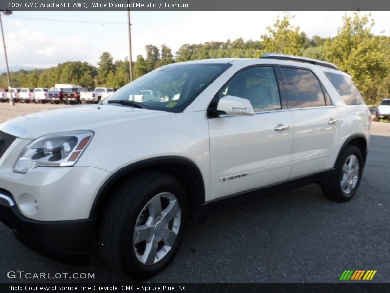 White Diamond Metallic / Titanium 2007 GMC Acadia SLT AWD