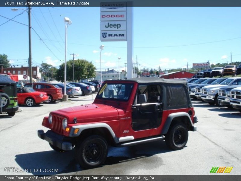 Flame Red / Agate 2000 Jeep Wrangler SE 4x4